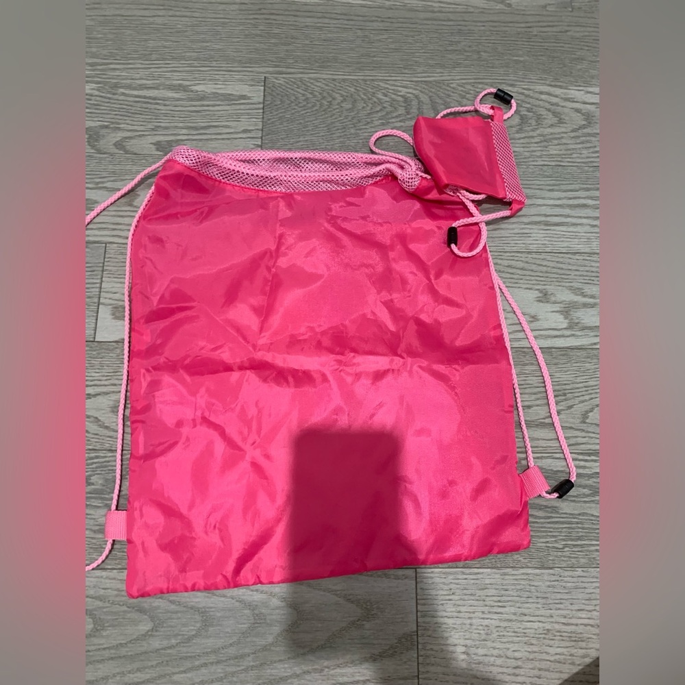 New Build-a-bear pink Drawstring Backpack with Mini bag - Picture 5 of 8